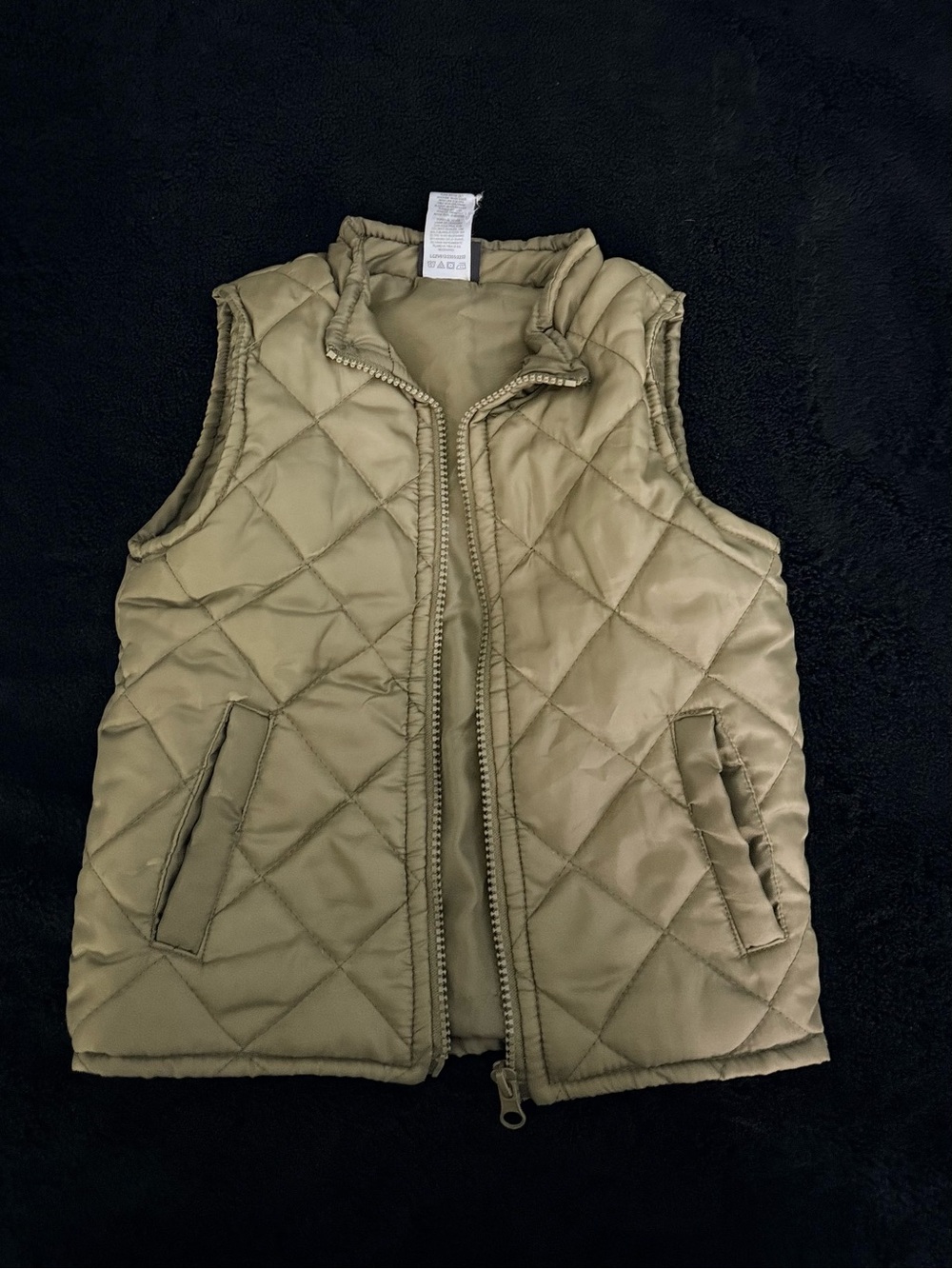 Quilted Sleeveless Vest in Olive Green - Lightweight Layering